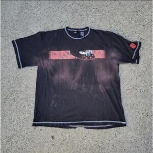 Vintage Y2k No Boundaries DJ Turntable Sunfaded T-Shirt Black Size Large Skate